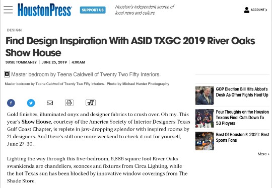 Find Design Inspiration With ASID TXGC 2019 River Oaks Show House